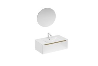 Puma Naturel Conjunto De Ba&ntilde;o Con Lavabo Que Incluye Mezclador De Lavabo, Ca&ntilde;o Y Sif&oacute;n Naturel Stilla, Blanco Brillante (ksetstilla027)