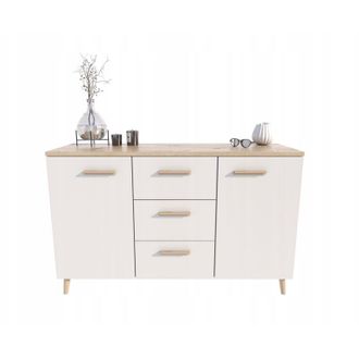 OEM Cassettiera Bianca 3 Cassettiera Grande E Spaziosa Malmo 150cm Stile Scandinavo