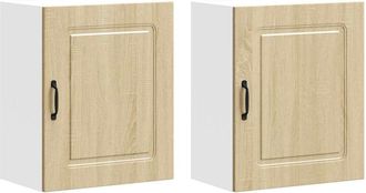 vidaXL Vidaxl Pensili Da Cucina 2 Pz Kalmar In Legno Multistrato Rovere