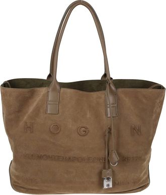 Hogan Tassen, Dames, Bruin, ONE Size, Leer, Bruine Schoudertas Elegante Stijl