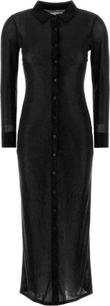 Alexander Wang Alexander Wang Womens Embellished Viscose Shirt Dress - Black - Size Small