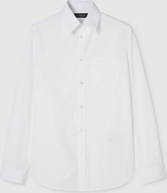 Gucci Cotton Poplin Shirt With Embroidery, Size 15++, White, Ready-to-wear