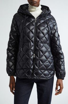 Moncler Quilted Hooded Down Jacket in Black at Nordstrom, Size 8 Us