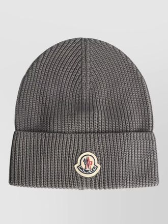 Moncler tricot cotton beanie hat folded cuff