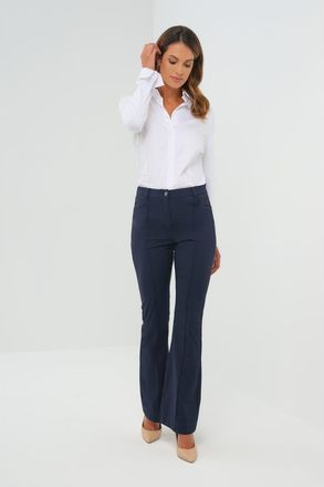 Anatomie Katya Ultralight Flare Pant with Pintucking in Navy at Nordstrom, Size X-Large