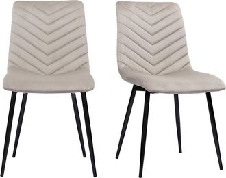 Miliboo Miliboo - Set De 2 Sillas De Dise&ntilde;o De Terciopelo Color Topo Y Metal Negro Pumpkin