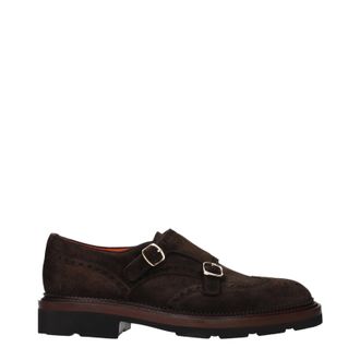 Santoni Herrens Derby Wildleder Braun/Moro Head