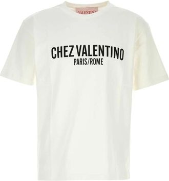 Valentino Garavani Chez Valentino Print T-Shirt - Heren - T-shirts - Wit - L - Katoen - Tops