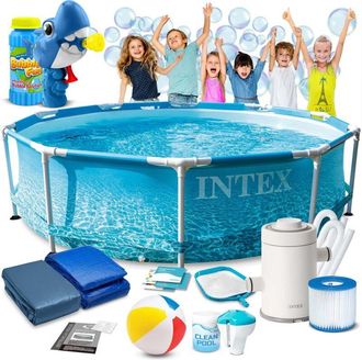 OEM Piscina Estructura 305x76 Cm 16 En 1 Intex 28208 + M&aacute;quina De Burbujas Gratis