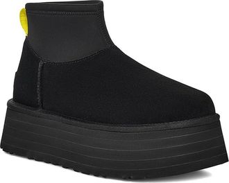 UGG Classic Mini Dipper Womens Boots Black : 10 B - Medium, Suede/Wool