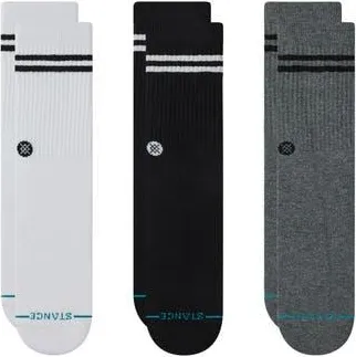 Stance Core 3-Pack Cotton Blend Crew Socks in Black Multi at Nordstrom Rack, Size Large
