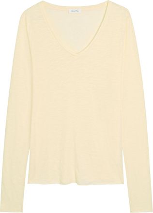 American Vintage Jacksonville Slubbed Cotton-blend top - Yellow - S (UK8-10 / S)