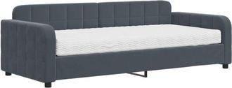 vidaXL Vidaxl - Divano Letto con Materasso Grigio Scuro 90x200 cm in Velluto