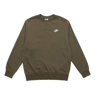 Nike Sportswear Club French Terry Logo Sweatshirt Olive Khaki BV2667-326