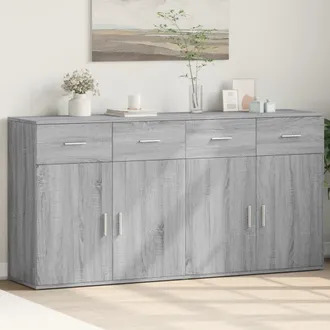 vidaXL Vidaxl - Credenze 2 Pz Grigio Sonoma 79x38x80 Cm In Legno Multistrato