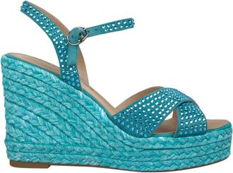 Alma En Pena Alma EN Pena, Schoenen, Dames, Groen, 39 EU, Gevlochten sleehak met kralen