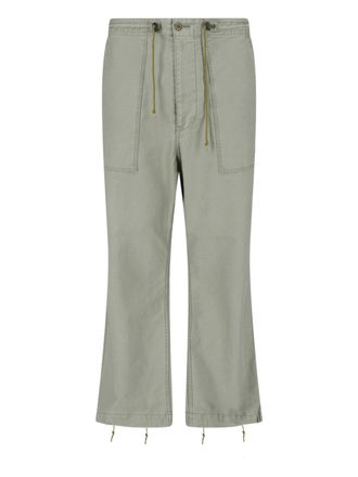 Needles Green String Fatigue Straight Cotton Trousers