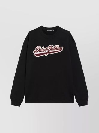Dolce & Gabbana logo patch cotton crew neck sweatshirt