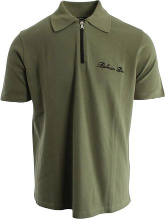 Balmain Polo met korte mouwen en borduursel - Heren - Polos - Groen - M - Katoen - Tops