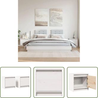 vidaXL vidaXL Comodino in legno massello - Comodini 2 pz Bianchi 40x30,5x40 cm in Legno Massello di Pino