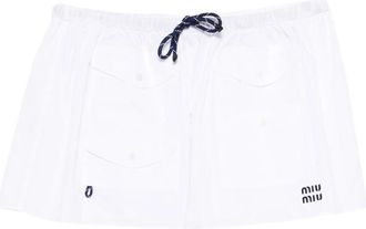 Miu Miu Flap-pockets Logo-detail Mini Skirt