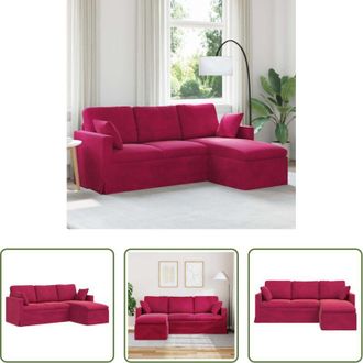 vidaXL Divano in velluto - Divano Rosso Vino 198 x 134 x 80 cm Velluto
