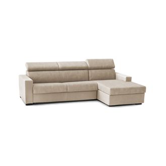 Talamo Italia Sofa Cama Alberta, Sof&aacute; De Esquina, 100% Made In Italy, Sof&aacute; Con Apertura Giratoria, Con Pen&iacute;nsula De Contenedores A La Derecha, Con Reposabrazos Est&aacute;