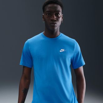 Nike Mens Nike Sportswear Club T-Shirt in Blue | AR4997-435
