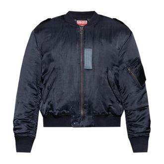 Kenzo Bomber Jackets, male, Blue, Size: S Jungle Poem Bomber Jacket
