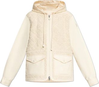 Moncler Erable Boucl&eacute; Hooded Jacket - Dames - Zomerjassen - Beige - XL - Katoen - Jassen