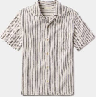 The Normal Brand Mens Freshwater Resort Shirt In Vintage Blue Stripe