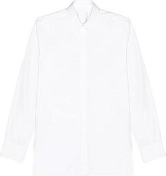 Givenchy Contemporary Ls Shirt W/ 4G Embroidery_White, Brand Size 40 (US Size 6)