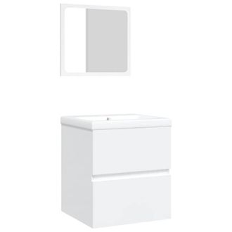 Berkfield Home Bathroom Sink Cabinet with Basin & Mirror White