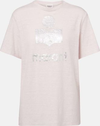 Isabel Marant T-shirt Zewel in lino con logo