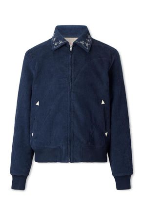 Cherry Los Angeles Charro Logo-Embroidered Cotton-Corduroy Jacket