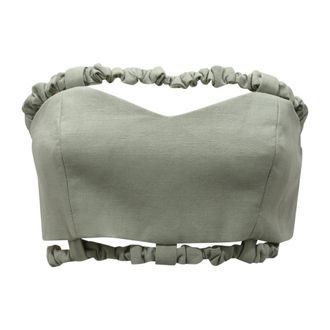 Ganni Dames, Tops, Groen, Maat: M Katoen