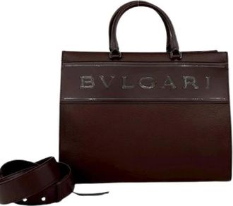 Bulgari Pre-owned Leren 2-way Tote Bag - Dames - Vintage Shopper - Rood - ONE Size - Leer - Vintage