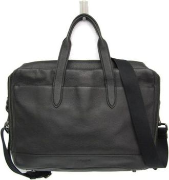 Coach Pre-owned Handbags, male, Black, Size: ONE SIZE Pre-owned Hamilton Pebble Leather Double Zip F27617