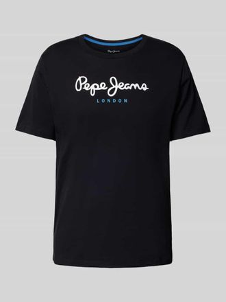 Pepe Jeans London T-Shirt mit Label-Print Modell EGGO in Black, Größe S