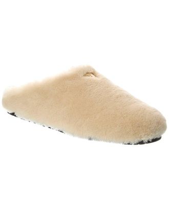 Prada Logo Shearling Mule