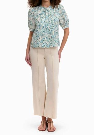 Rebecca Taylor Bellamy Silk Blouse In Cream Multi