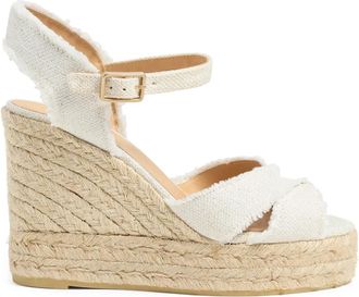 Castaner Bromelia/8Ed/032 11 cm Wedges - Dames - Sleehakken - Wit - 41 EU - Wol - Schoenen