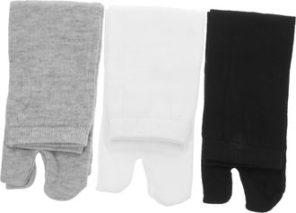 Aboofan 3 Pairs of Elastic Cotton Tabi Toe Socks (White+ Grey+ Black) Decoration Ever