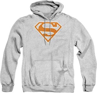 Gildan Superman Burnt Orange & white Shield Adult Pull Over Hoodie / Hooded Sweatshirt