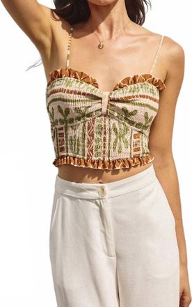 Dress Forum Bahamas Smocked Sweetheart Crop Top In Bellini
