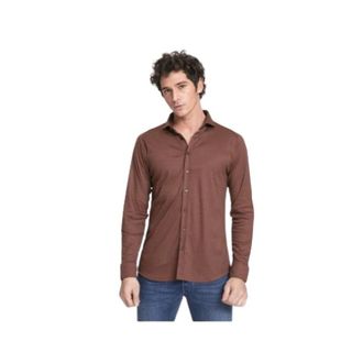 DeSoto Overhemd - Heren - Casual Overhemden - Bruin - L - Katoen - Overhemden