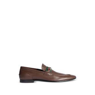 Gucci Web-stripe Horsebit Flat Loafers