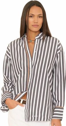 Xirena Gillian Button Front Shirt In Ink Stripe