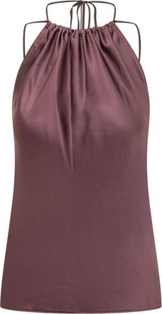 Pinko Red Solid Halter Neck Top
