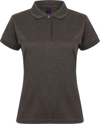 Henbury Womens/Ladies Coolplus Fitted Polo Shirt (XL) (Heather Charcoal)